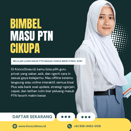 Bimbel Masuk PTN di Cikupa, Tangerang: Raih Mimpimu ke UI, ITB, dan UGM Bersama KoncoSinau.id! 1 Bimbel Masuk PTN di Cikupa, Tangerang