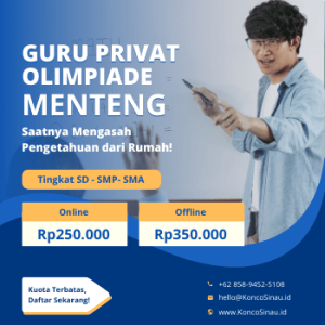 Guru Privat Olimpiade di Menteng, Jakarta Pusat Bareng Guru Berpengalaman dari KoncoSinau.id, Dijamin Lebih Paham! 3 Guru Privat Olimpiade di Menteng, Jakarta Pusat