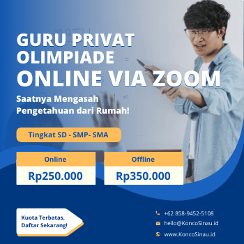 Guru Privat Olimpiade Online - Yuk, Belajar Bareng KoncoSinau via Zoom atau Gmeet 1 Guru Privat Olimpiade Online